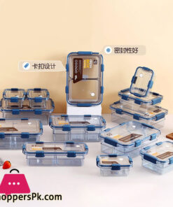 Plastic Sealed Box 3Pcs Transparent Takeaway Box Set With Lock Fresh Container 450Ml + 2600Ml - Image 3