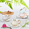 Queen Victoria Cream Shine Cup Saucers With Elegant Gold Touch Set Of Six