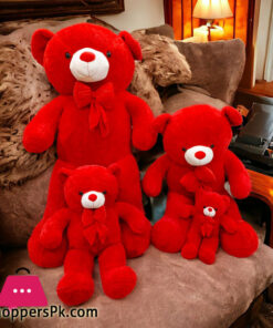 Red Bear Plush Toy Super Soft Short Plush Bear Wedding Doll Birthday Gift Cartoon Teddy Bear Pillow For Girlfriend - 5 Feet - Image 2