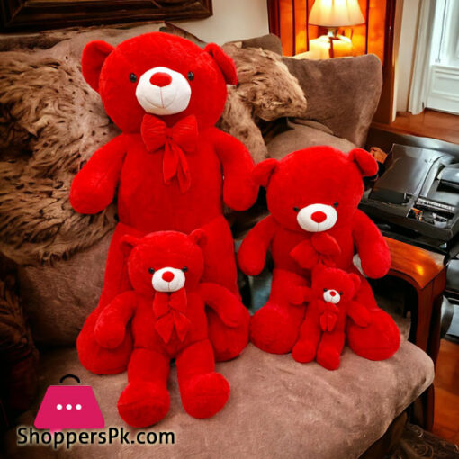 Red Bear Plush Toy Super Soft Short Plush Bear Wedding Doll Birthday Gift Cartoon Teddy Bear Pillow for Girlfriend - 5 Feet
