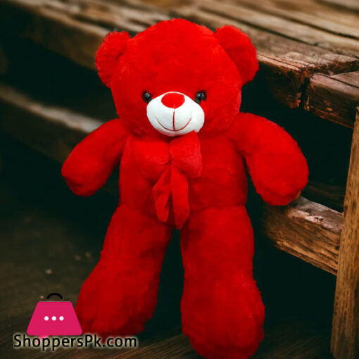 Red Bear Plush Toy Super Soft Short Plush Bear Wedding Doll Birthday Gift Cartoon Teddy Bear Pillow for Girlfriend - 75cm
