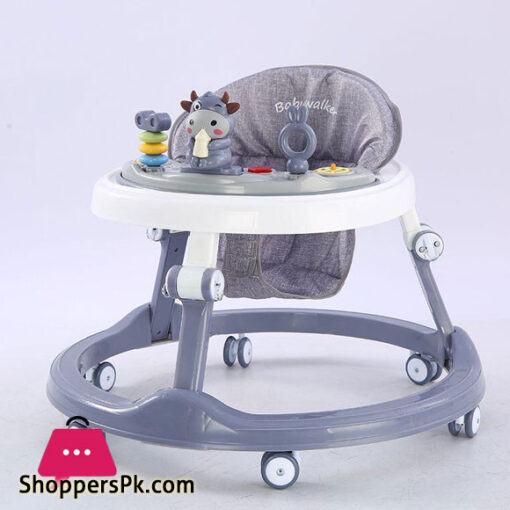 Round Baby Walker Foldable Adjustable Baby Walkers Cotton Fabric Rolling Walkers Activity Table Comfortable Carrier