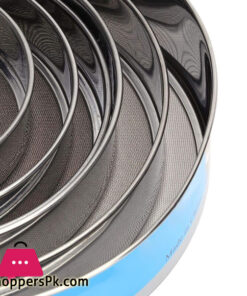 Round Stainless Steel Flour Sieve Strainer Set Of 6 11 Round Stainless Steel Flour Sieve Strainer Set Of 6 - Image 4