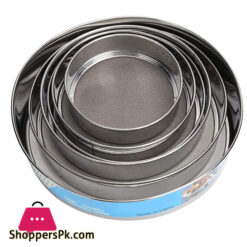 Round Stainless Steel Flour Sieve Strainer Set Of 6