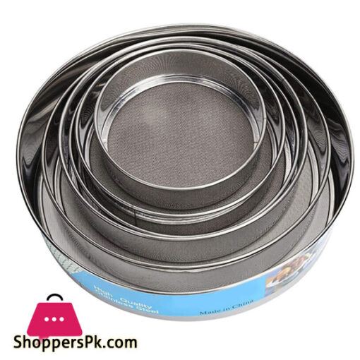 Round Stainless Steel Flour Sieve Strainer Set of 6