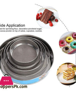 Round Stainless Steel Flour Sieve Strainer Set Of 6 13 Round Stainless Steel Flour Sieve Strainer Set Of 6 - Image 6