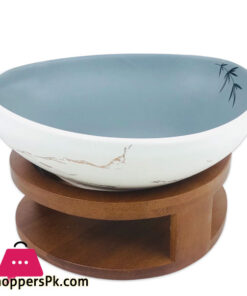 Serving Dish with Wooden Base