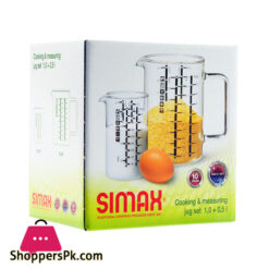Simax Borosilicate Fireproof Measuring Jugs 1L &Amp; 500Ml Set Of 2