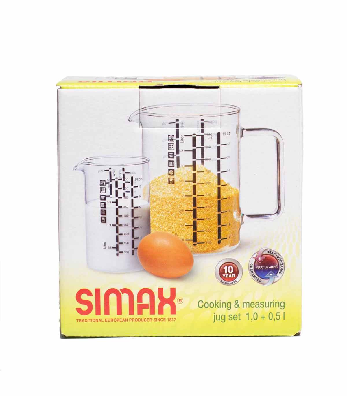 Simax Borosilicate Fireproof Measuring Jugs 1L &Amp; 500Ml Set Of 2