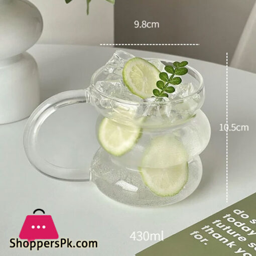 Three-layer Cup With Handle, Heat-resistant Glass Cup, High Borosilicate Material, Safe, Heat-resistant, For Office Use