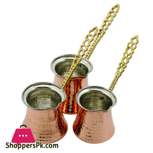 Turkish Hammard Design Copper 3-Piece Coffee Pot Set Mocha Pot