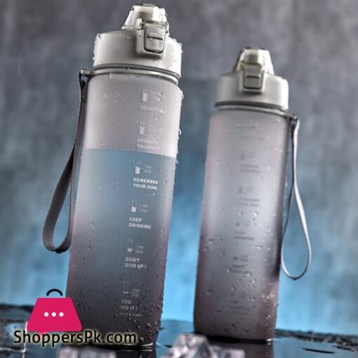 1000ml Large Capacity Sports Fitness Graduated Straw Cup Portable Outdoor Travel Water Bottle
