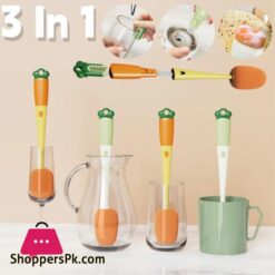 3 In 1 Multifunctional Cleaning Cup Brush Long Handle Insulation Cup Lid Brush Straw Brush Crevice Cleaning Brush Used To Clean Baby Bottles Water Cups Glass Teapots