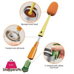 3 In 1 Multifunctional Cleaning Cup Brush Long Handle Insulation Cup Lid Brush Straw Brush Crevice Cleaning Brush Used To Clean Baby Bottles Water Cups Glass Teapots