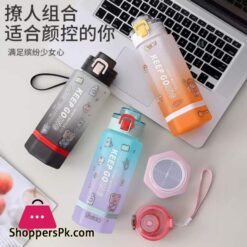 800 Ml Water Bottle With Strap To Drink Motivational Water Bottle For Girls Outdoor Water Bottle With Time To Drink Matte Travel Water Bottle For Gym