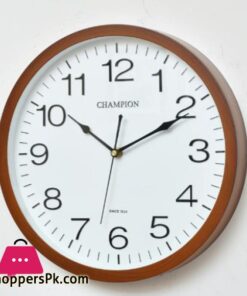 Champion simple wall clock for bedroom and office 12 inch high quality with bold numbers
