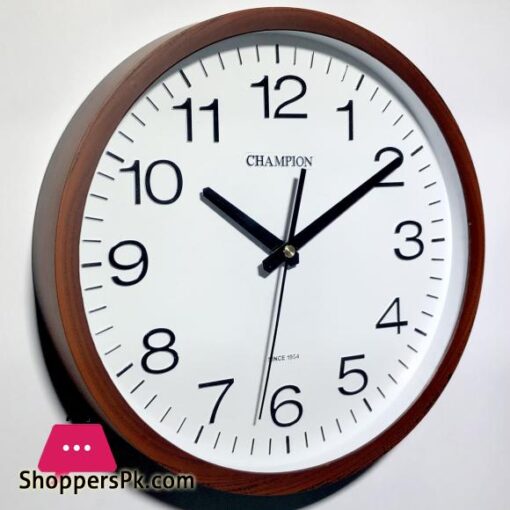 Champion simple wall clock for bedroom and office 12 inch high quality with bold numbers