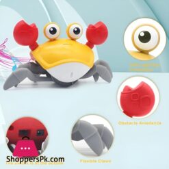 Dancing Crab Toy For Babies Crawling Interactive Escape Crabs Walking Dancing With Music Automatically Avoid Obstacles Toys Rechargeable With Usb Cable Best Gifts For Toddlers Free Delivery Crawling Toy