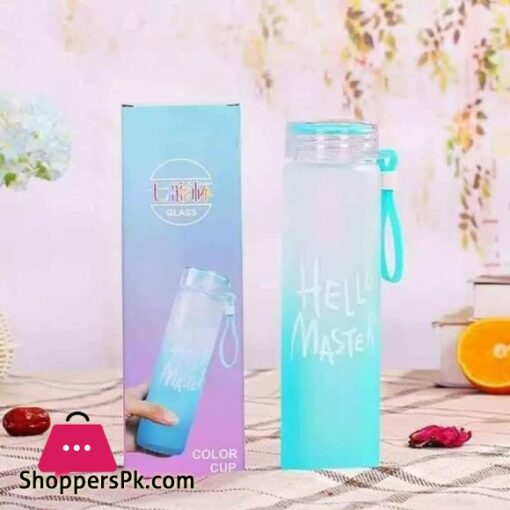 Hello Master Glass Drinking Water Bottle 480Ml Stay Hydrated In Style With This 480Ml Glass Drinking Water Bottle Featuring The Hello Master Design