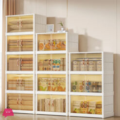 New Double Door Foldable Storage Drawer Cabinet for Living Room Organizer Cabinet with Wheels