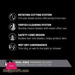 Panasonic Er Gn30 K Nose Ear N Facial Hair Trimmer Wetdry With Vortex Cleaning System Black