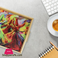 Abstract Sufi Art Tray 9 X 9 Inch