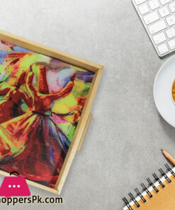 Abstract Sufi Art Tray 9 X 9 Inch 5 Abstract Sufi Art Tray 9 X 9 Inch - Image 2
