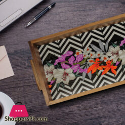 Beautiful Flower Art Tray 6.5 x 15 Inch