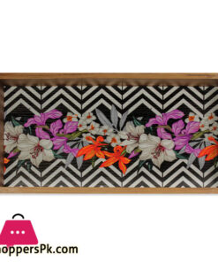 Beautiful Flower Art Tray 6.5 x 13 Inch