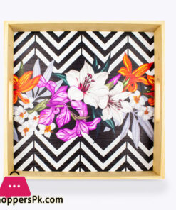 Beautiful Flower Art Tray 9 x 9 Inch