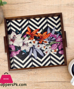 Beautiful Flower Art Tray 9 X 9 Inch 6 Beautiful Flower Art Tray 9 X 9 Inch - Image 2