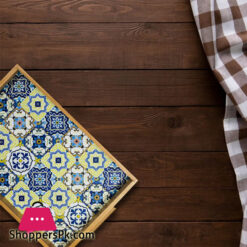 Blue Pottery Art Tray 9 x 15 Inch