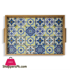 Blue Pottery Art Tray 9 X 15 Inch