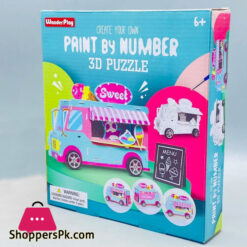 Bus Shape 3D Puzzle Paint Number