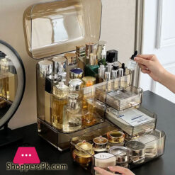 Cosmetics Storage Box Dresser Acrylic Skin Care Shelf Dustproof Desktop Large Capacity Cosmetics Organizer Perfume Organizer