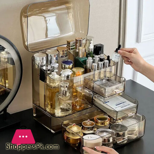 Cosmetics Storage Box Dresser Acrylic Skin Care Shelf Dustproof Desktop Large Capacity Cosmetics Organizer Perfume Organizer
