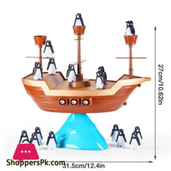 Creative Pirate Ship Balance Game Little Penguin Puzzle Board Game Parent-Child Interactive Toy Educational Toy Stacking Game