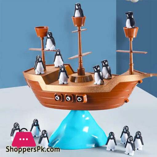 Creative Pirate Ship Balance Game Little Penguin Puzzle Board Game Parent-child Interactive Toy Educational Toy Stacking Game