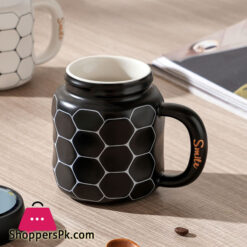 Diamond Pattern Ceramic Coffee Mugs - 1 Pcs