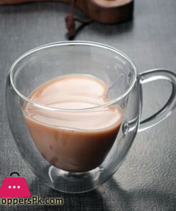 Double Wall Heart Love Shape Glass Cup Coffee Mug Drinking Tea Milk Heat Resistant Drinkware Lover Gift