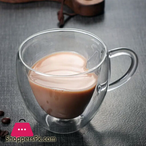 Double Wall Heart Love Shape Glass Cup Coffee Mug Drinking Tea Milk Heat Resistant Drinkware Lover Gift