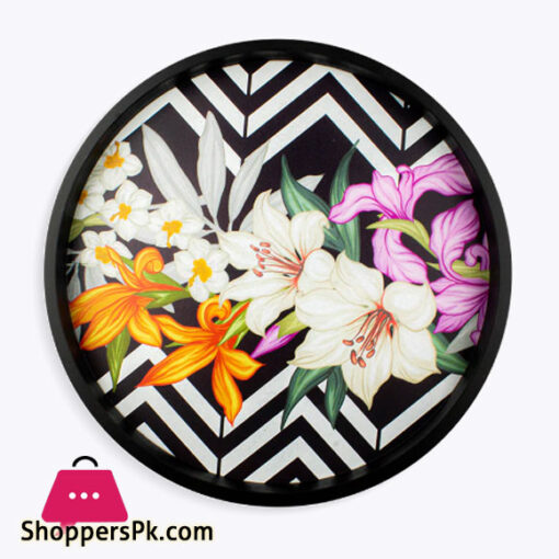 Floral Art Round Tray 9.5 x 9.5 Inch