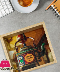 Garam Chai Kettle Art Tray  6X6 Inches - Image 2