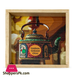 Garam Chai Kettle Art Tray  6x6 inches