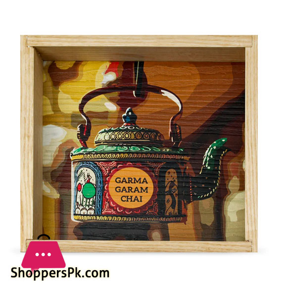 Garam Chai Kettle Art Tray 6X6 Inches 3 Garam Chai Kettle Art Tray 6X6 Inches