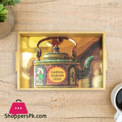 Garam Chai Kettle Art Tray 9 x 15 Inch