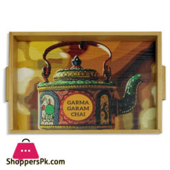 Garam Chai Kettle Art Tray 9 X 15 Inch