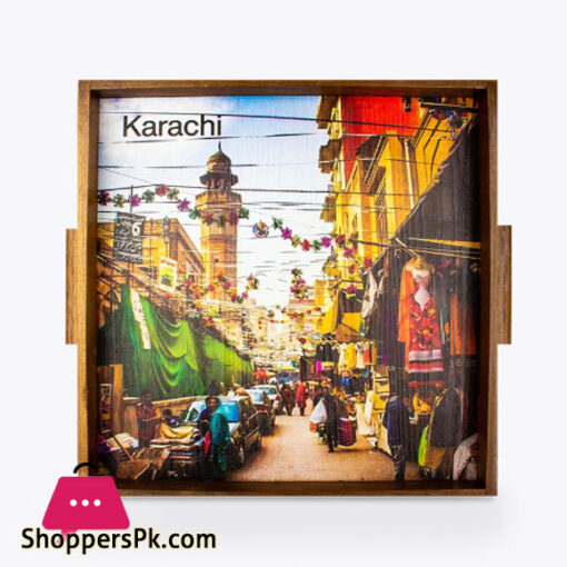 Iconic Karachi Art Tray 9 x 9 Inch