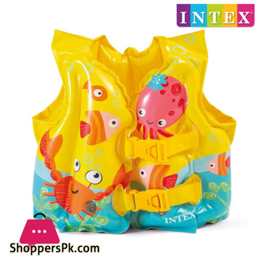 Intex Fun Fish Child Swim Vest Inflatable Kids Life Jacket, Age 3-5 - 59661