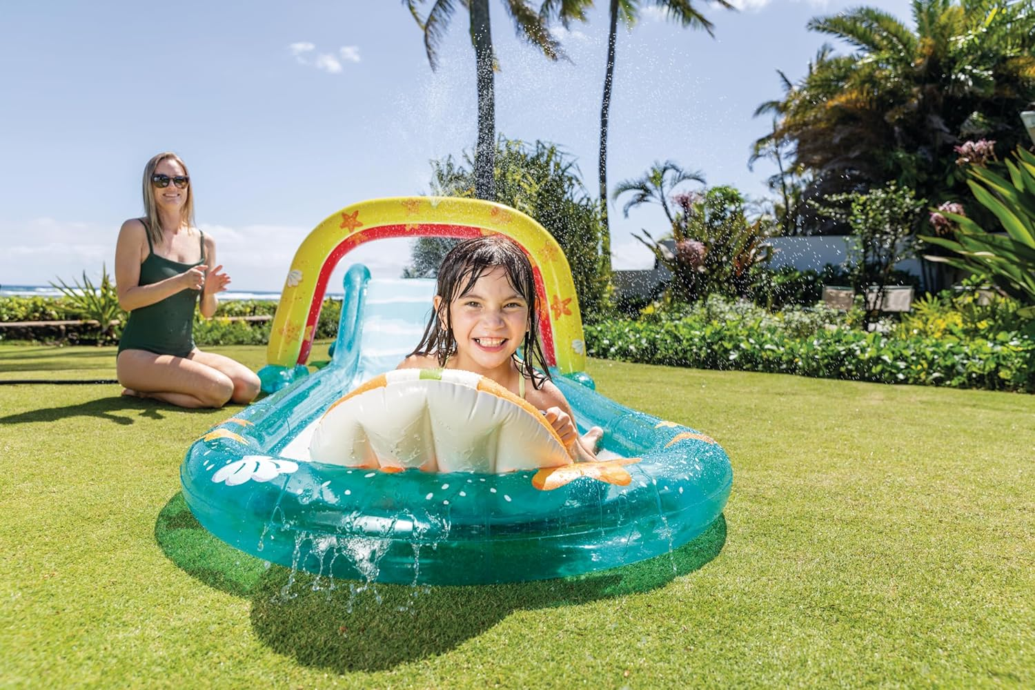 INTEX Inflatable Surfing Fun Slide with Two Inflatable Surf Riders ...